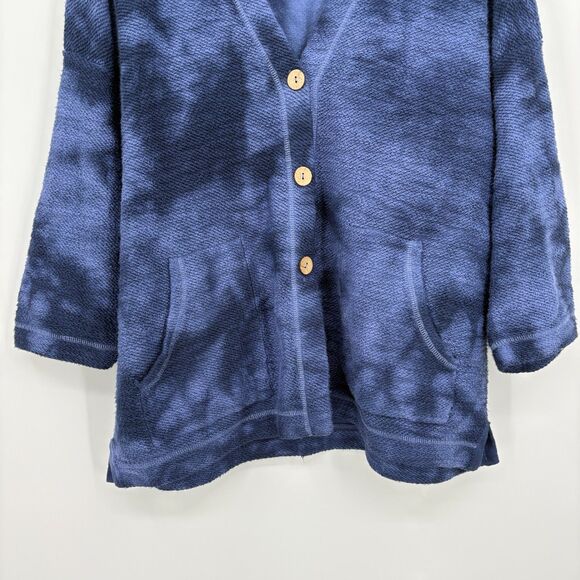J. Jill Oversized Blue Tie Dye Cardigan Sweater, Sz Small, V-neck Comfycore - Picture 5 of 9